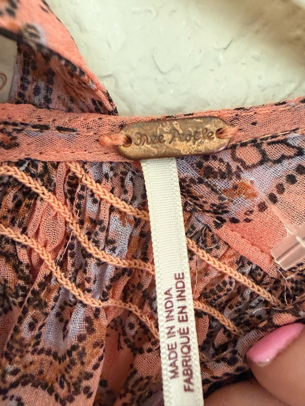 Free People Mirage Boho Printed Maxi Dress in Orange Maxikjole size 10 - Picture 8 of 16